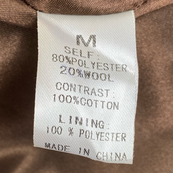 Wishlist size Medium Women’s Brown White Herringbone Quilted Wool Full Zip Vest - Picture 6 of 7